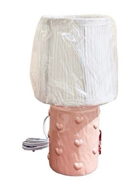 🆕- Karma Home- Viral Coquette Pink Heart Lamp with White Pleated Shade
